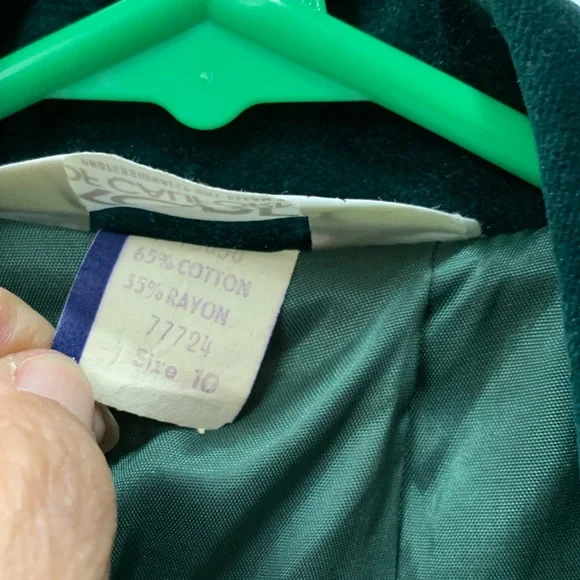 Vintage Koret Made in USA Dark Emerald Velvet Blazer - Picture 3 of 8